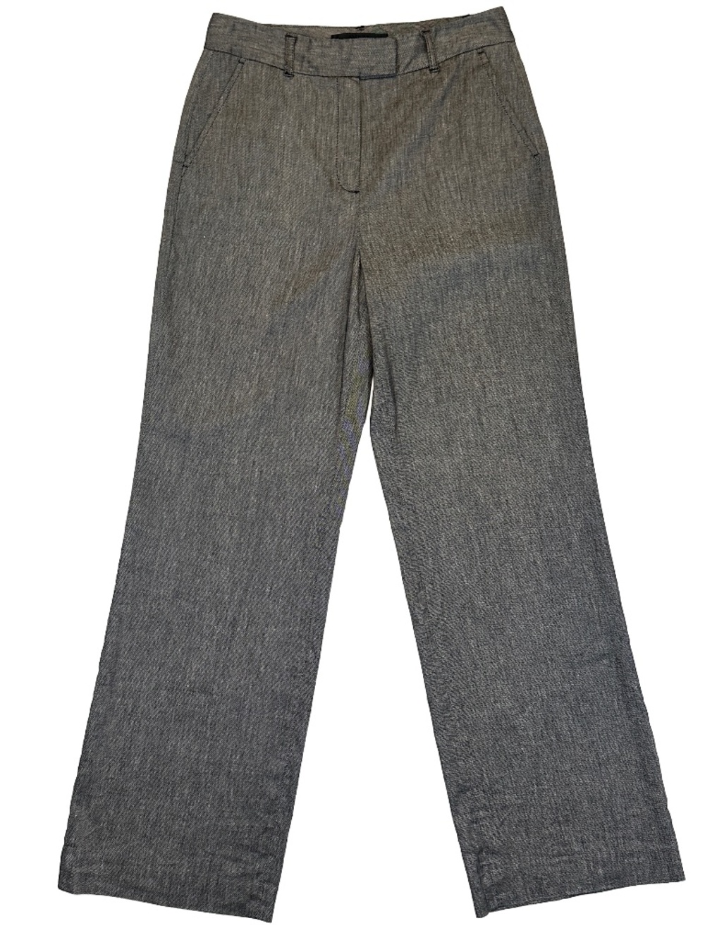 White House Black Market Luna Wide Leg Trousers Grey Black Tweed Size 6